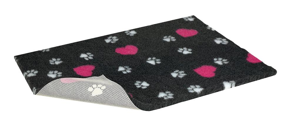 Vetbed Charcoal Heart White Paws Bed